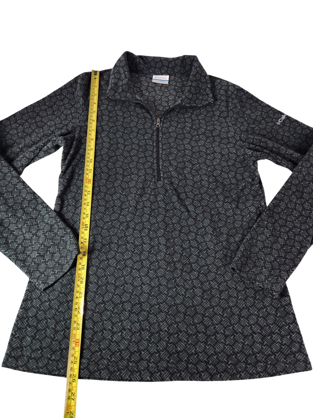 Columbia Women's Medium Gray Black Print Fleece 1/2 Zip Pullover Jacket M - Picture 14 of 14